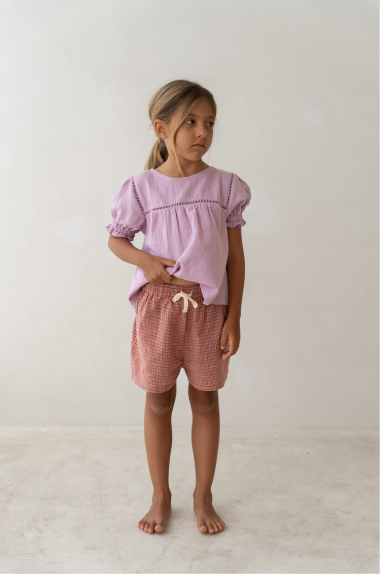 Thea Shorts | Red Plaid