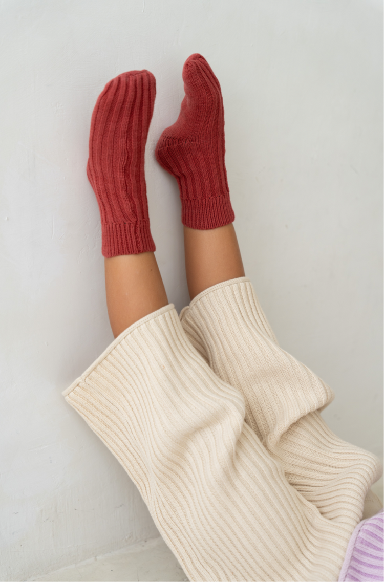 Knit Socks | Brick