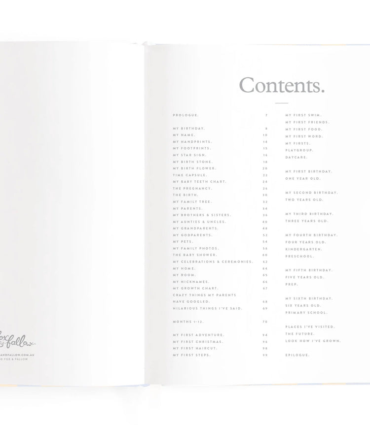 Baby book cloud stripe