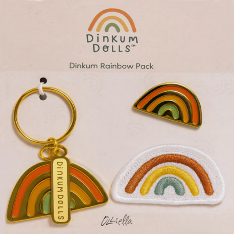 Dinkum Rainbow | Keychain | Pin | Badge Set