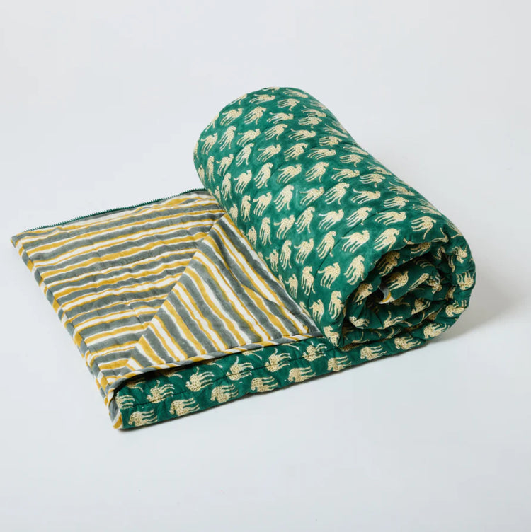 Reversible cotton sleeping bag | cheetah