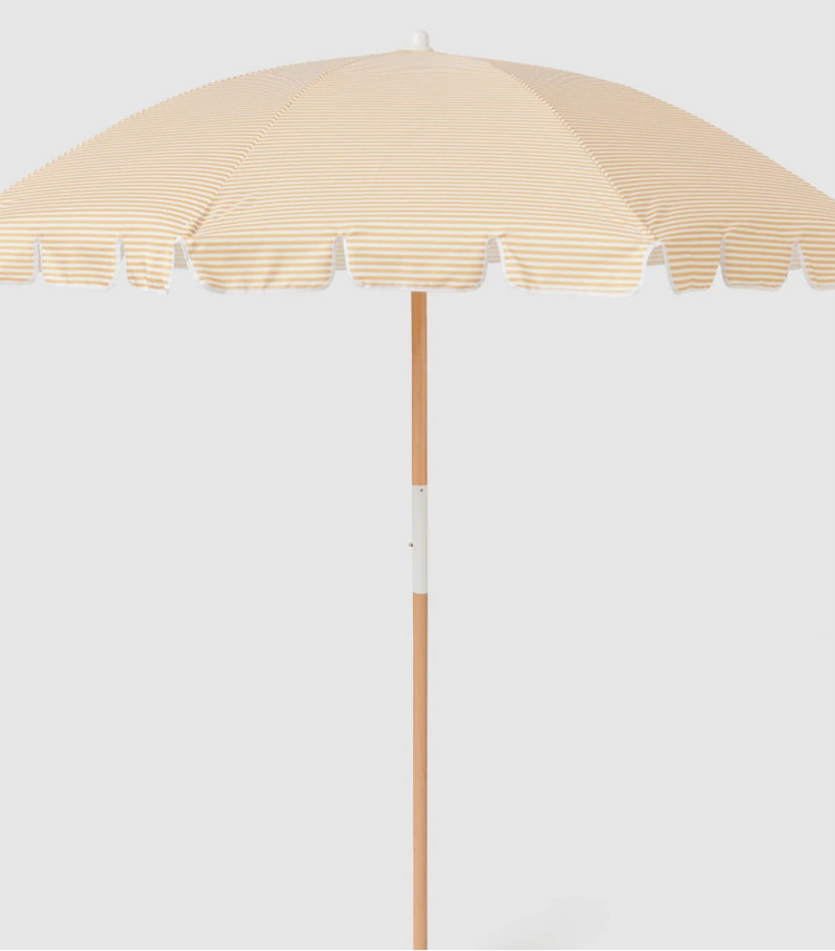 Beach Umbrella Mango Bay | Golden Mustard Stripe