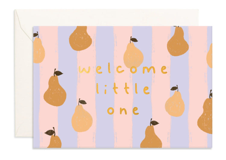 Welcome little one pear card
