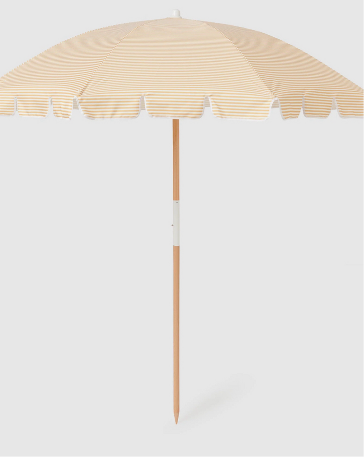 Beach Umbrella Mango Bay | Golden Mustard Stripe