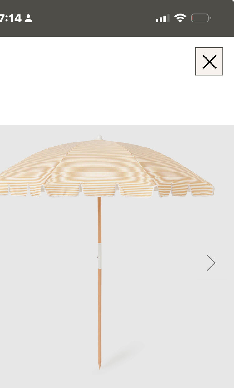Beach Umbrella Mango Bay | Golden Mustard Stripe
