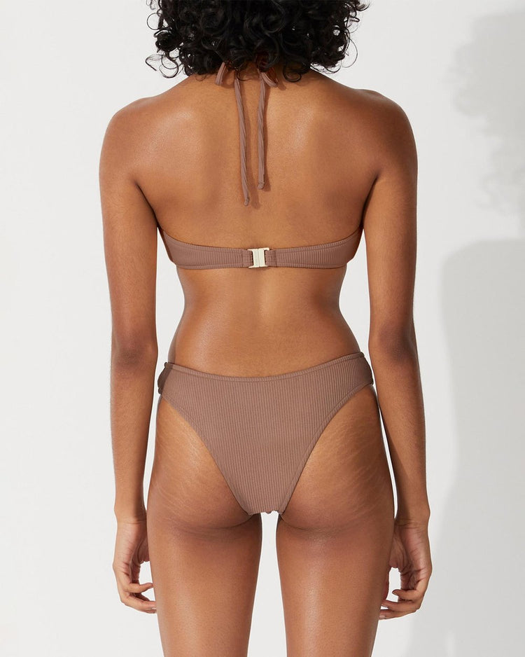Rib Balconette Bra Cup | Chocolate