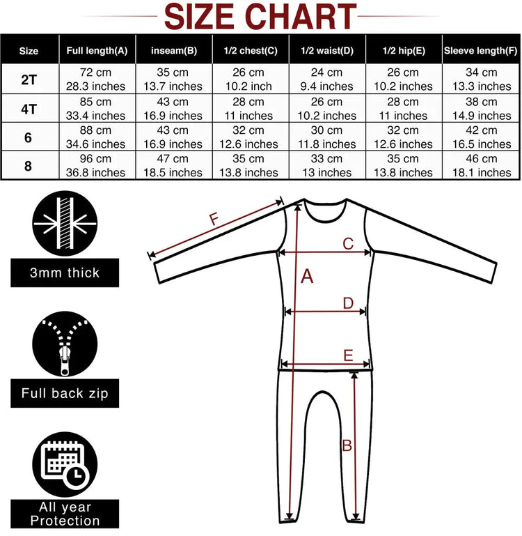 Kids Wetsuit Full Length Steamer- Cove