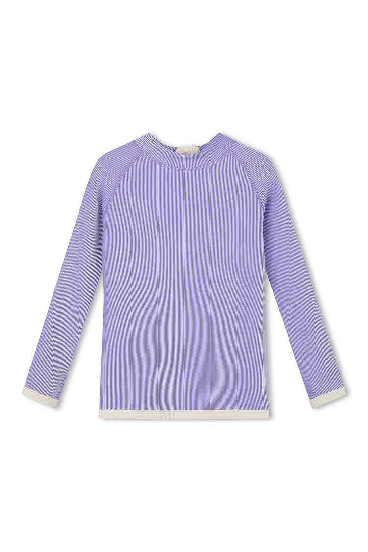Mini Stripe Rib Rashie | Grape