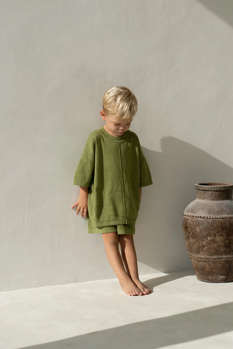 Thin Knit Shorts | Olive