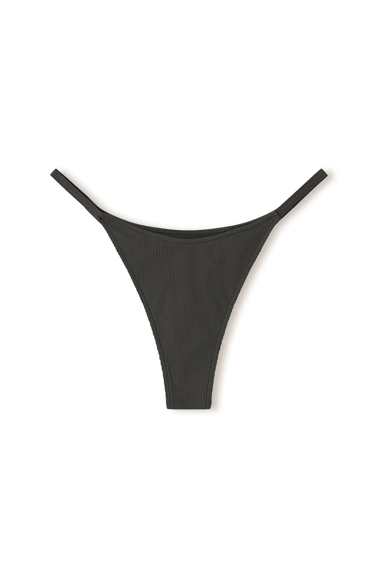 CHARCOAL RIB CURVE THONG BRIEF
