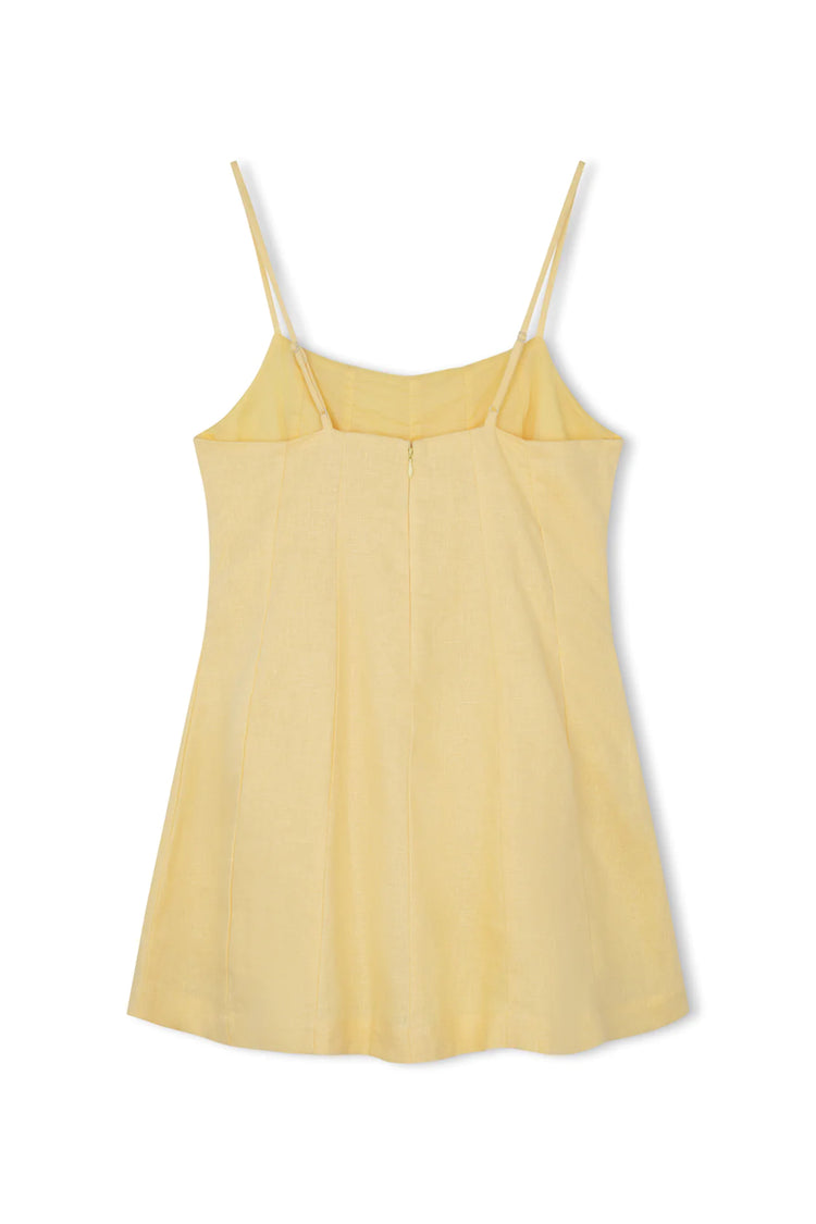 BUTTER PANELLED LINEN DRESS