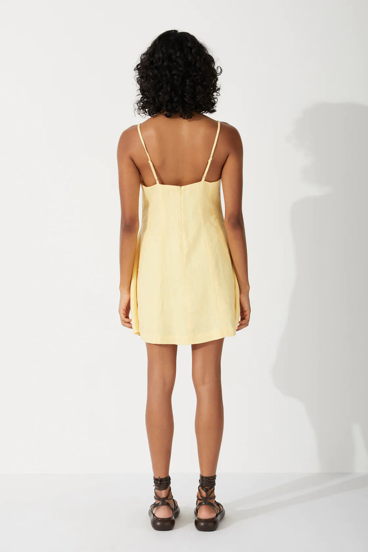 BUTTER PANELLED LINEN DRESS