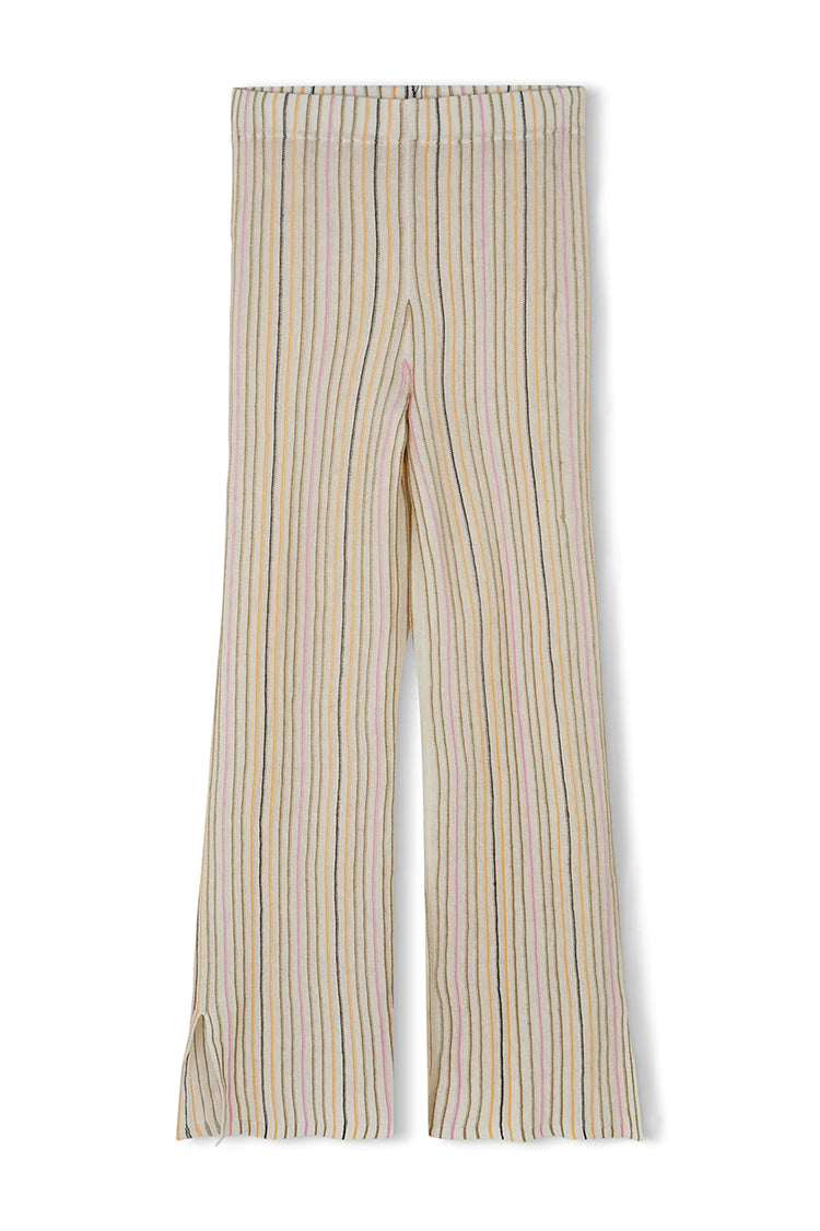 MANDARIN STRIPE ORGANIC LINEN BLEND KNIT PANT