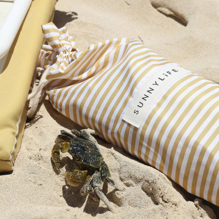Beach Umbrella Mango Bay | Golden Mustard Stripe