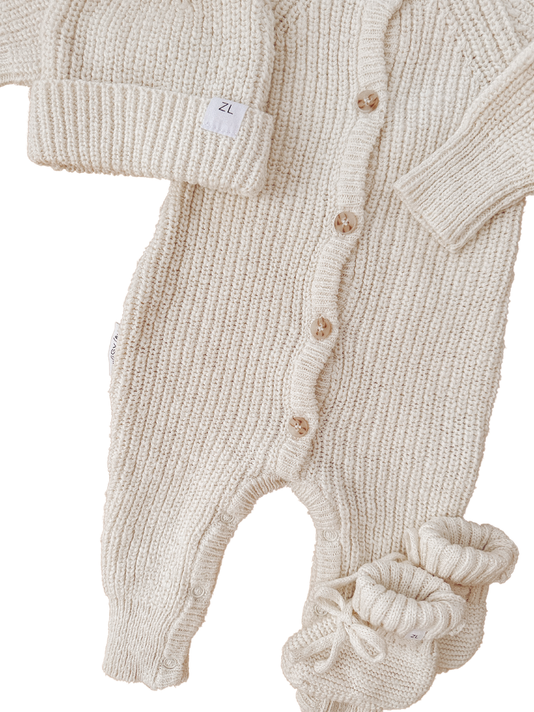 Classic Knit Romper | Coconut