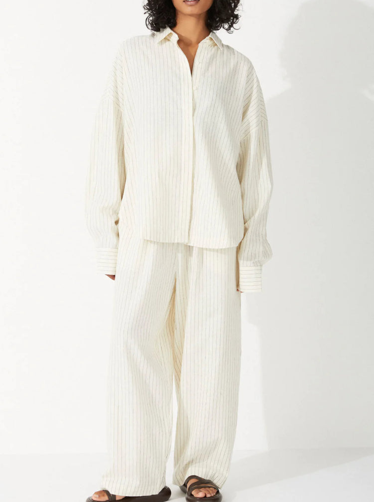 Pin Stripe Shirt | Chocolate