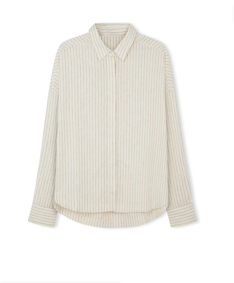 Pin Stripe Shirt | Chocolate