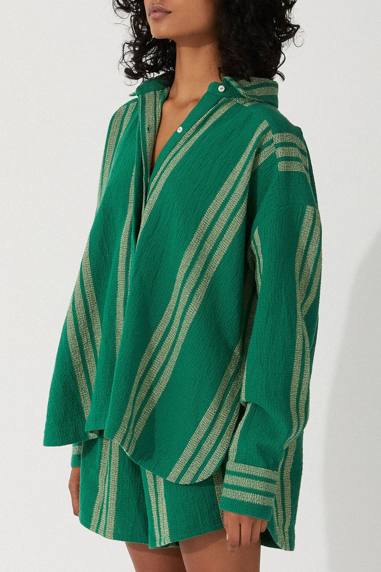 Organic Cotton Shirt | Forest Stripe