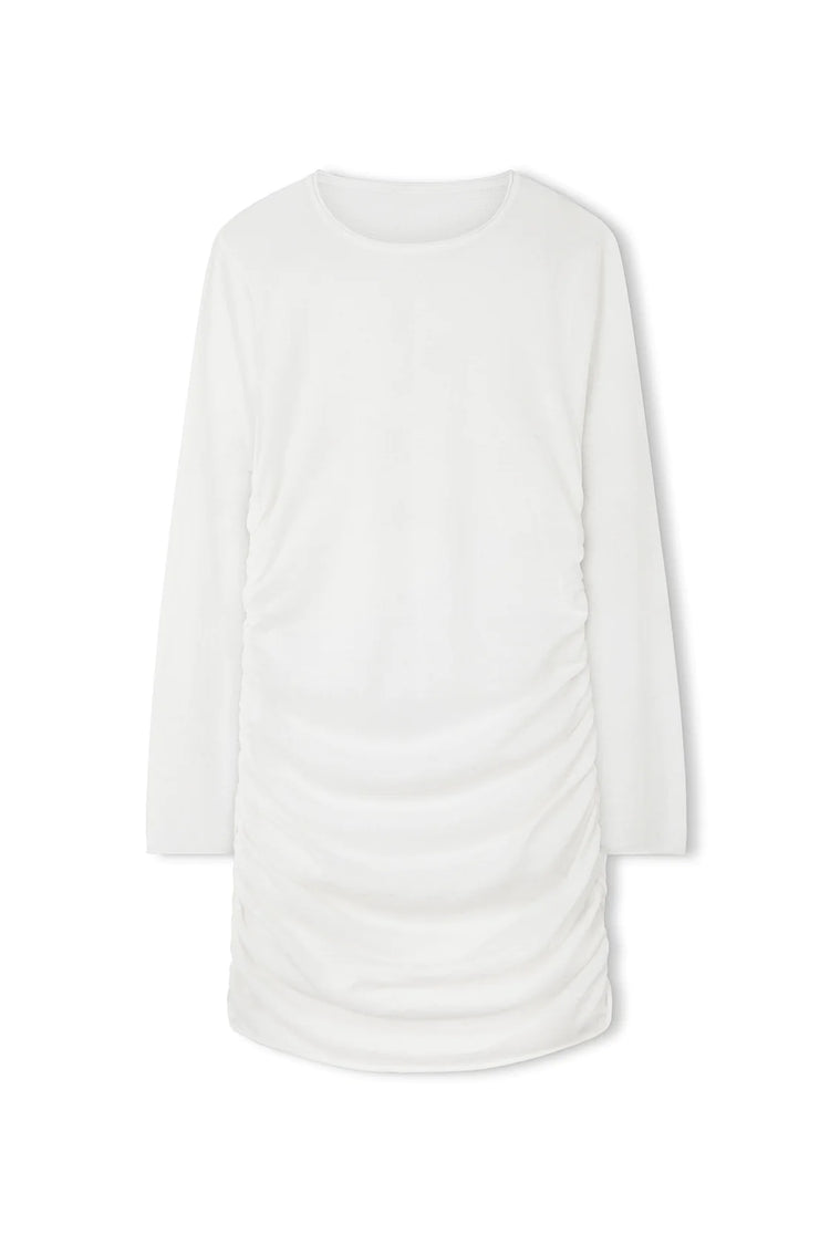 Sheer Gathered Knit Dress | Shea