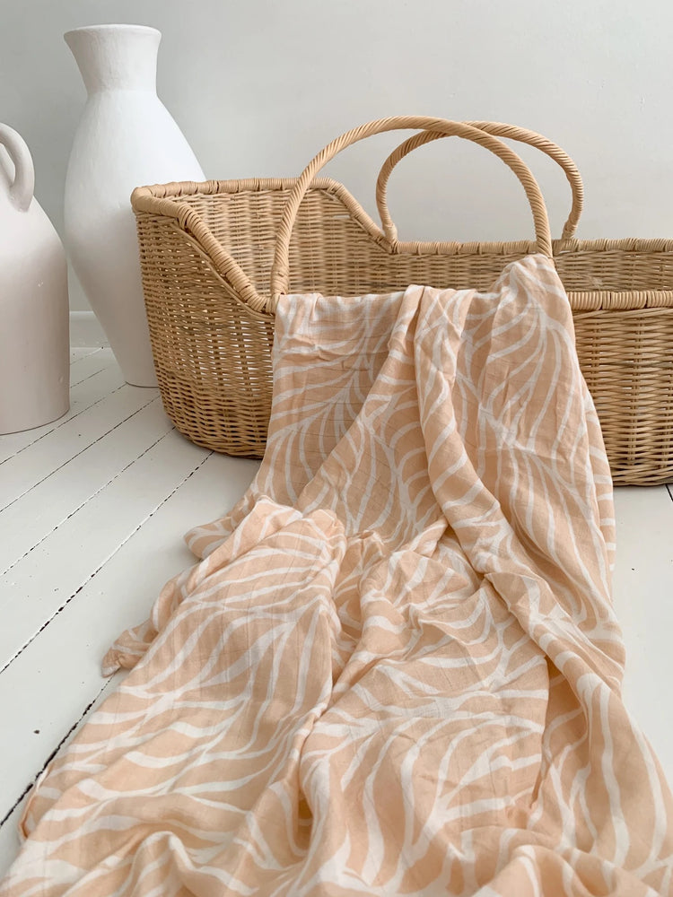 Peach Fleur Bamboo Wrap