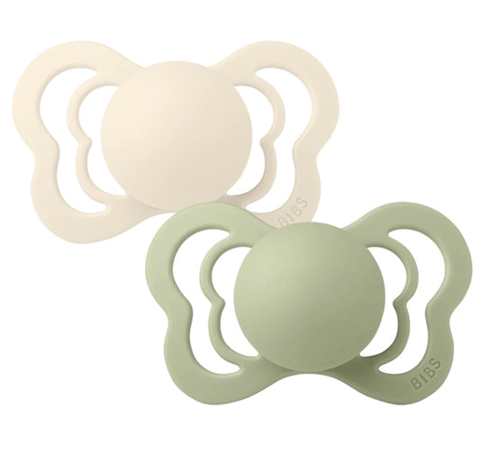 BIBS Dummies ‘Couture’ | Silicone Ivory / Sage