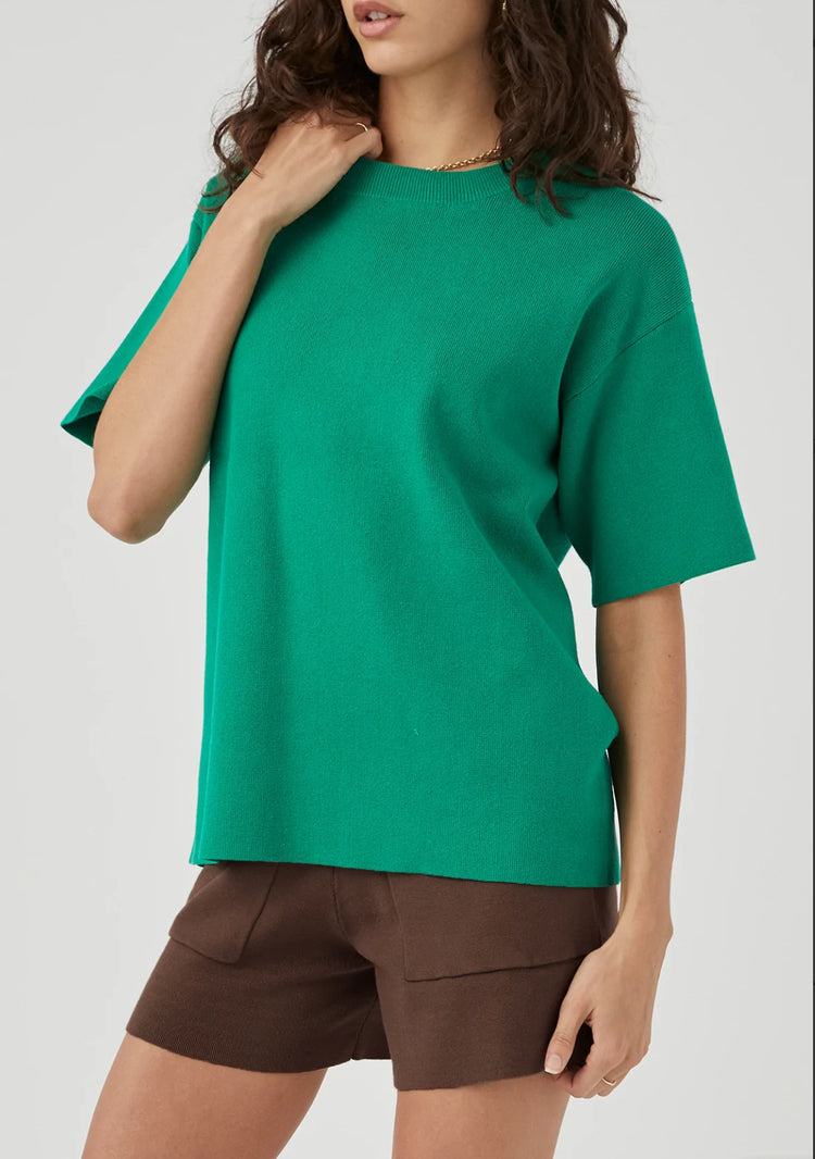 Harper Organic Knit T-Shirt | Emerald
