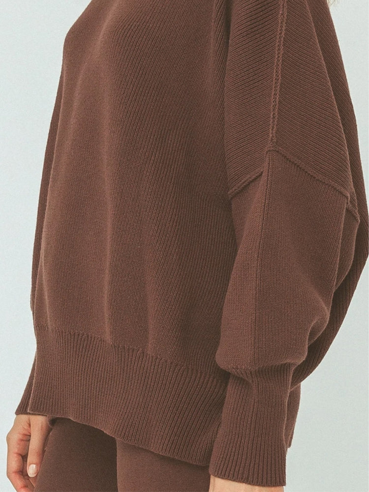 Harper Organic Knit Sweater | Chocolate