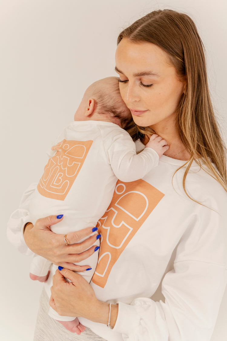 Long Sleeve Romper | Block clay