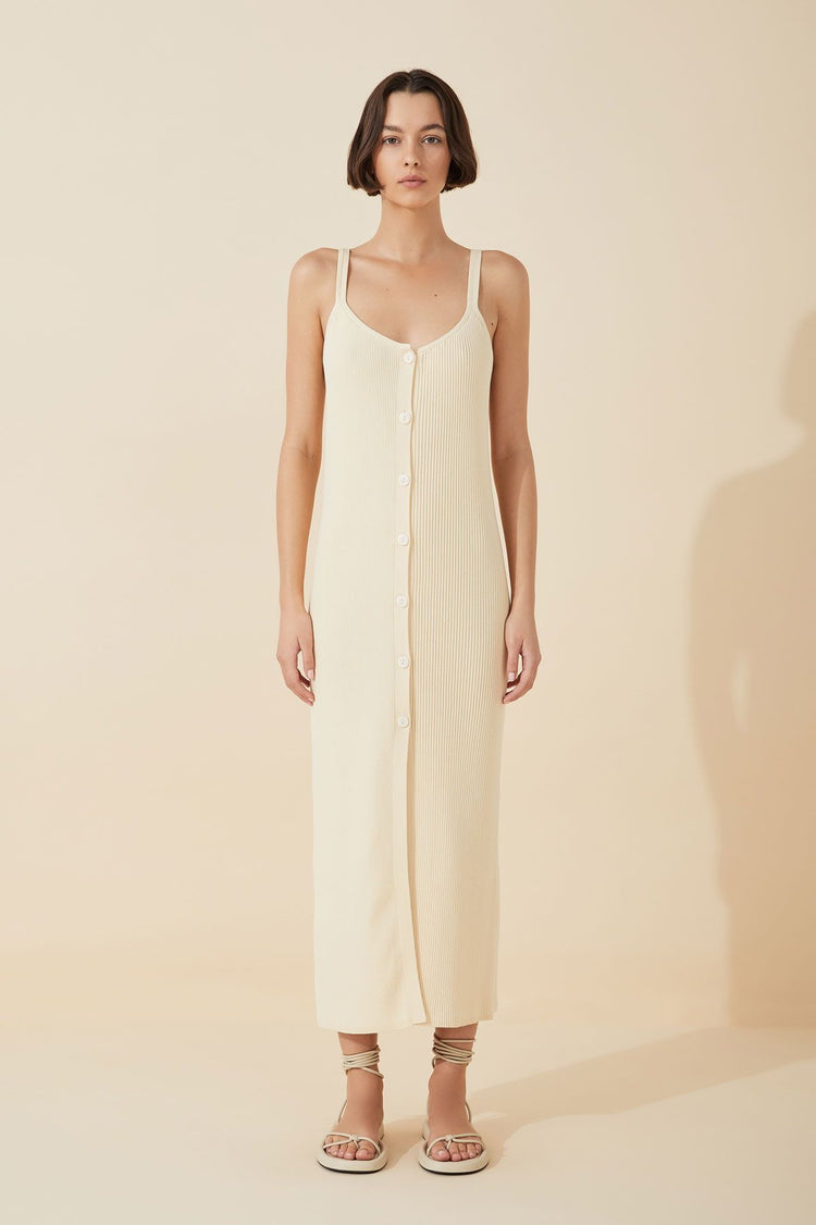 Bone Knitted Organic Cotton Blend Dress