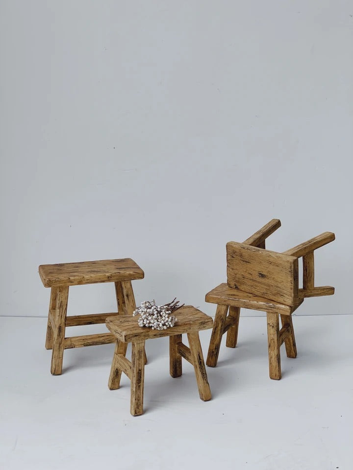 Kasana | Elm Baby Wood Workers Stool