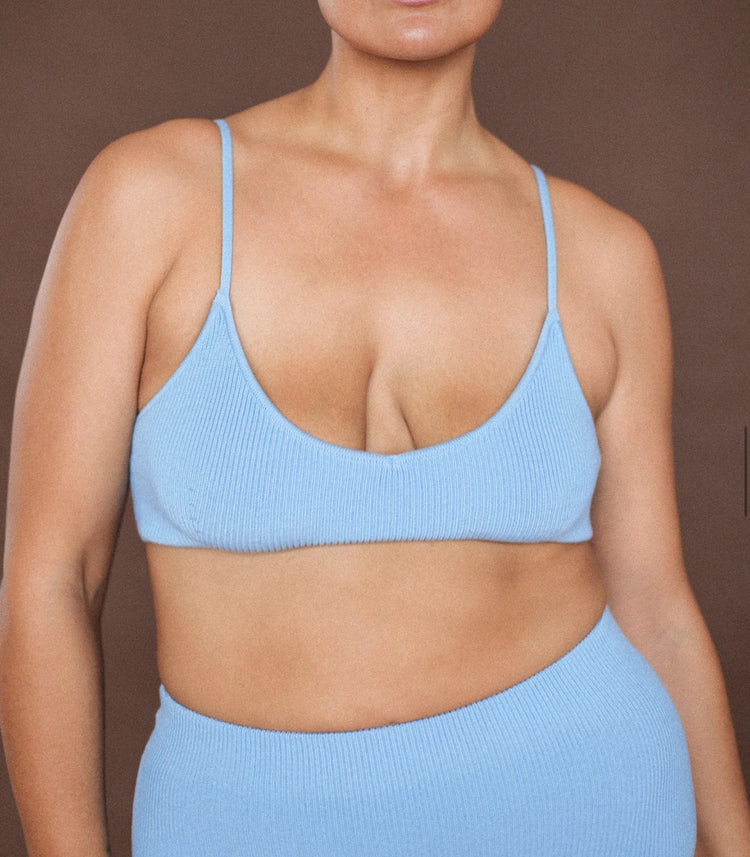 Knitted Bralette | Cool Blue