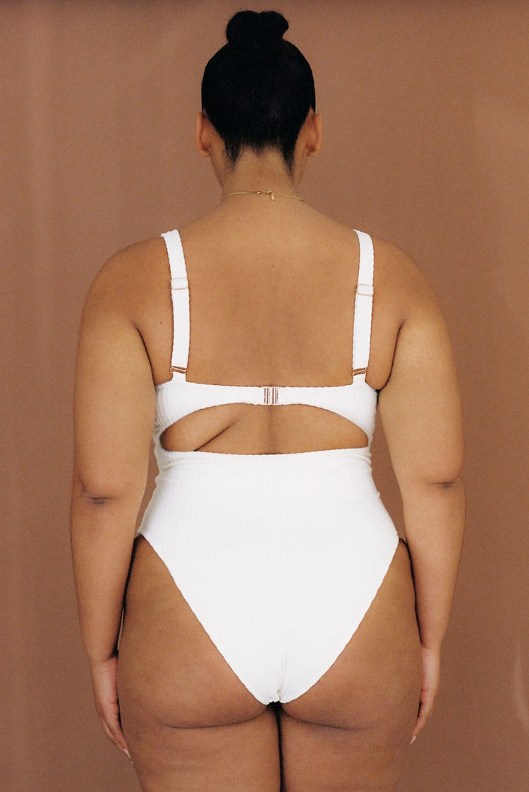 Ribbed Towelling One Piece | Crème