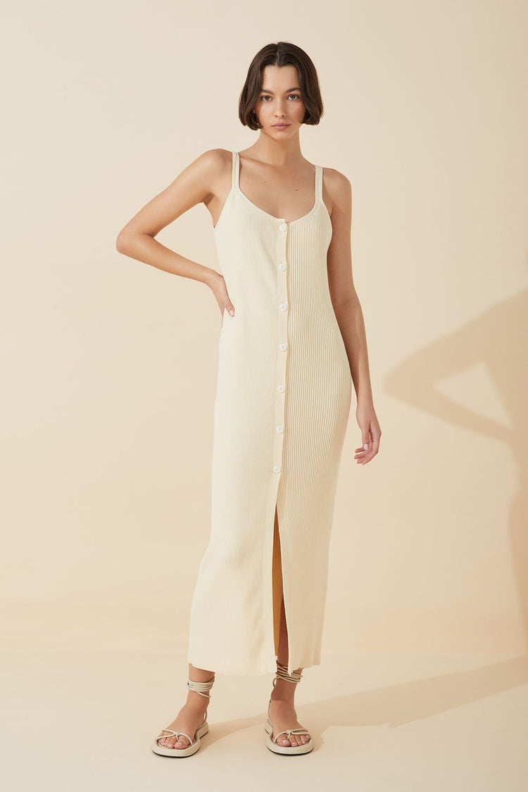 Bone Knitted Organic Cotton Blend Dress