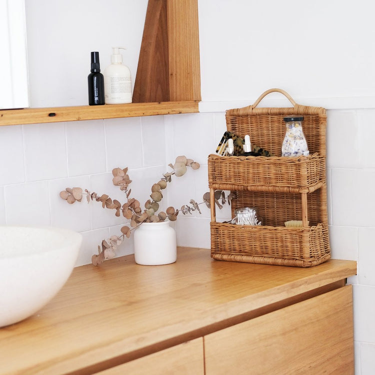 Rattan Hello Hanging Shelf