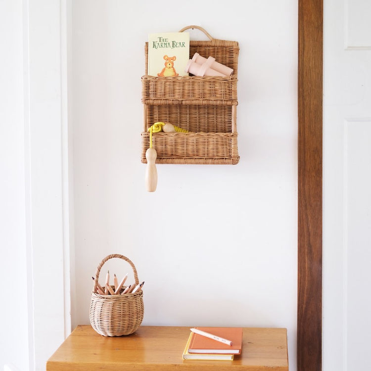 Rattan Hello Hanging Shelf