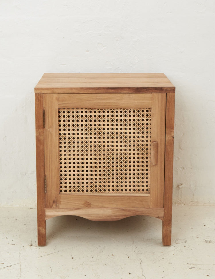 Edena Teak | Rattan Bedside Table | PICK UP INSTORE ONLY