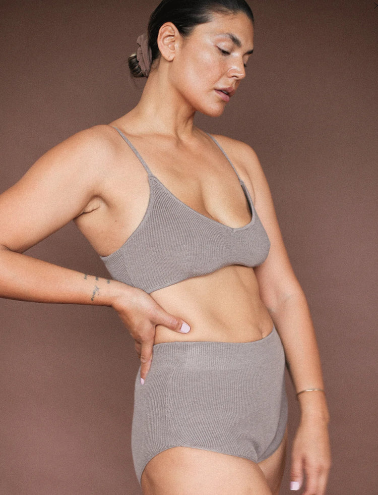 Knitted Bralette | Cocoa