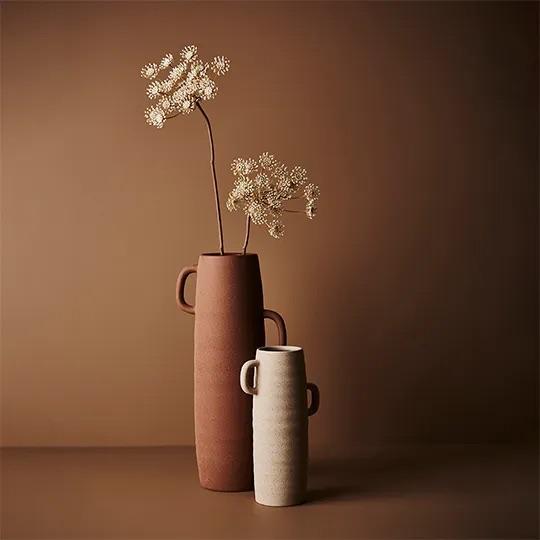 Mona Vase w/handles | Almond