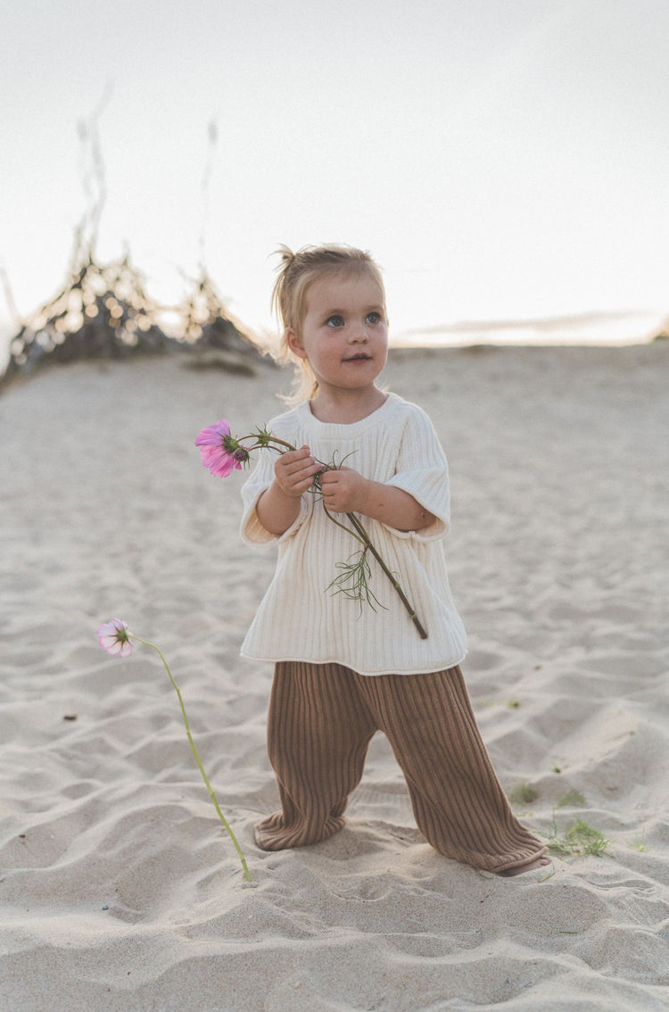 Essential Ribbed Knit Tee | Vanilla