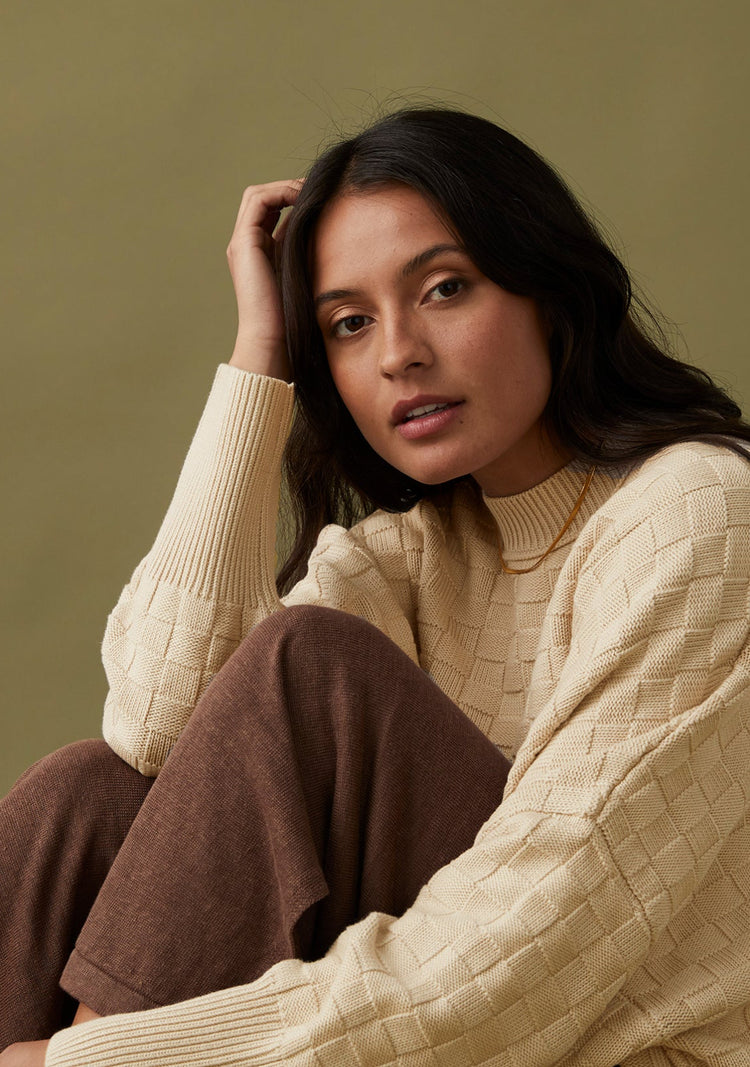 Sierra Organic Knit Sweater | Oat