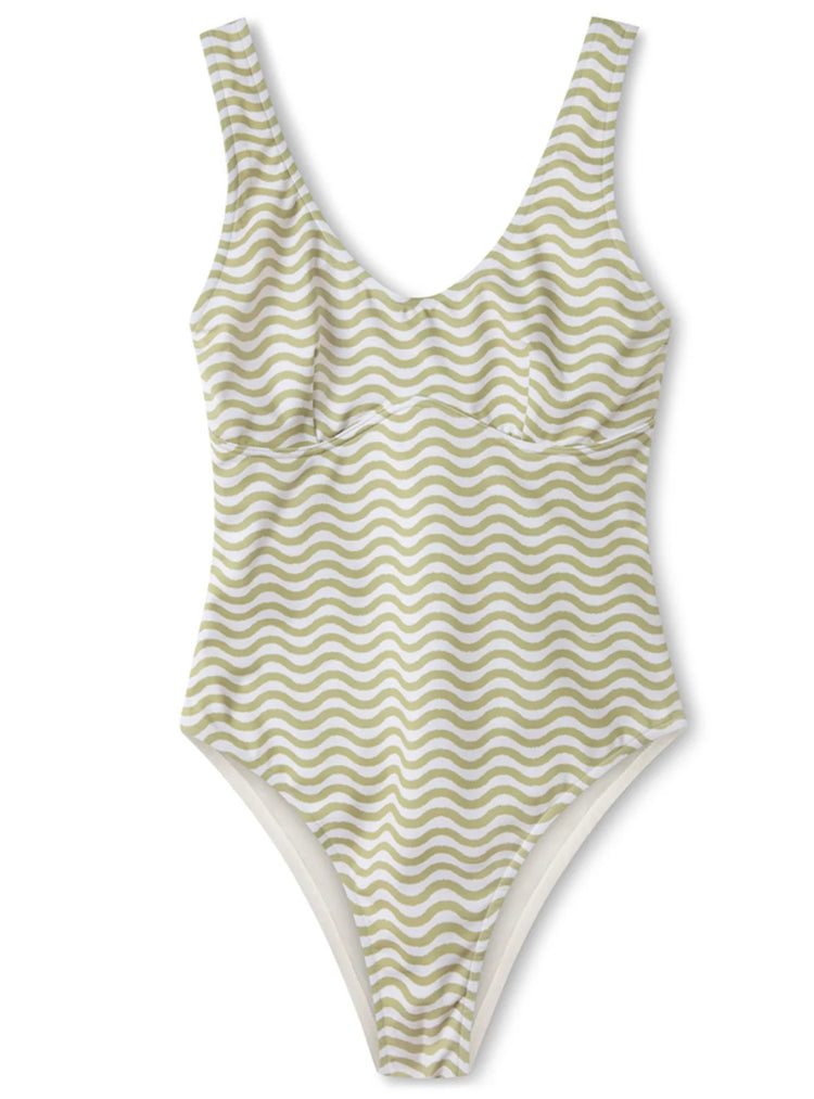 Chartreuse Wave One Piece