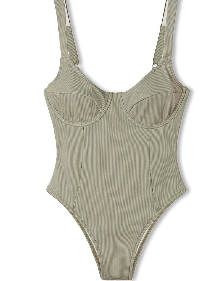 Moss Rib Balconette One Piece