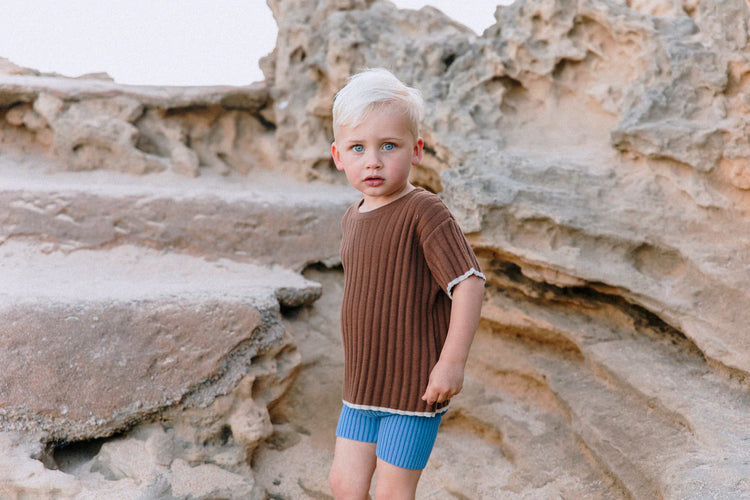 Ribbed Bike Short | Ocean