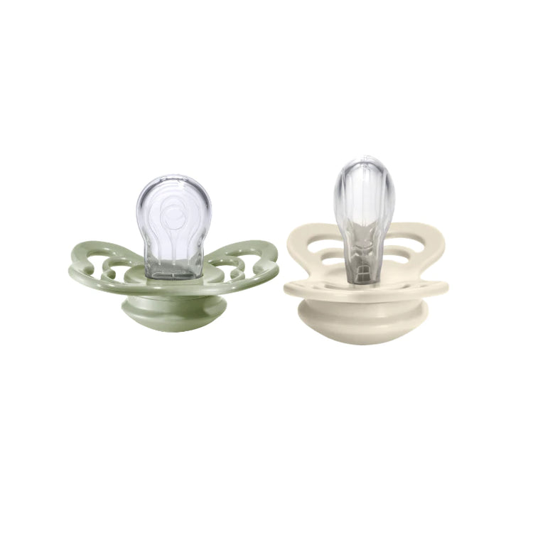 BIBS Dummies ‘Supreme’ | Silicone | Ivory / Sage