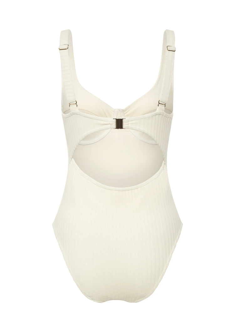 Ribbed Towelling One Piece | Crème
