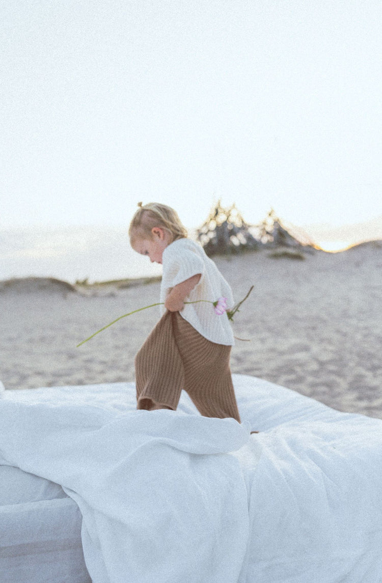 Essential Ribbed Knit Tee | Vanilla