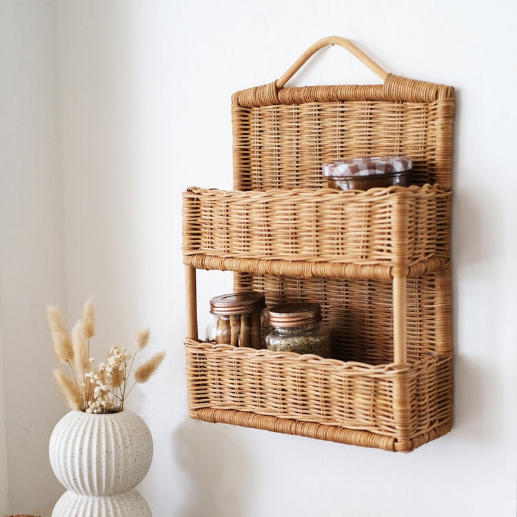 Rattan Hello Hanging Shelf