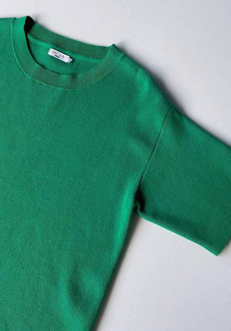 Harper Organic Knit T-Shirt | Emerald