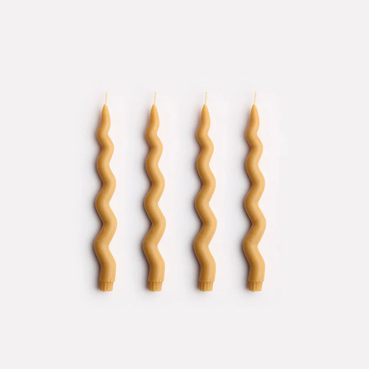 Wavy Taper Candle Set | Caramel