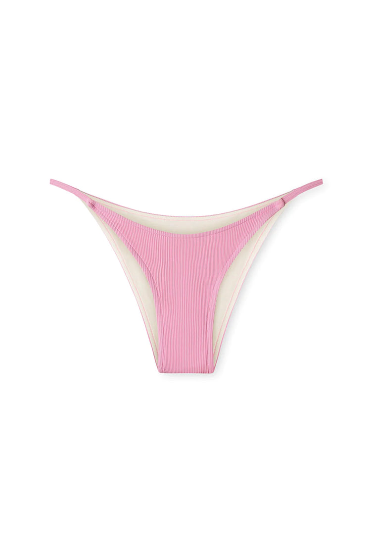 Sea Pink Ribbed String Curve Brief